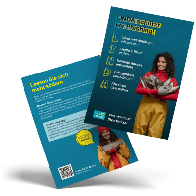 Flyer «LINDA schützt vor Phishing!» A5